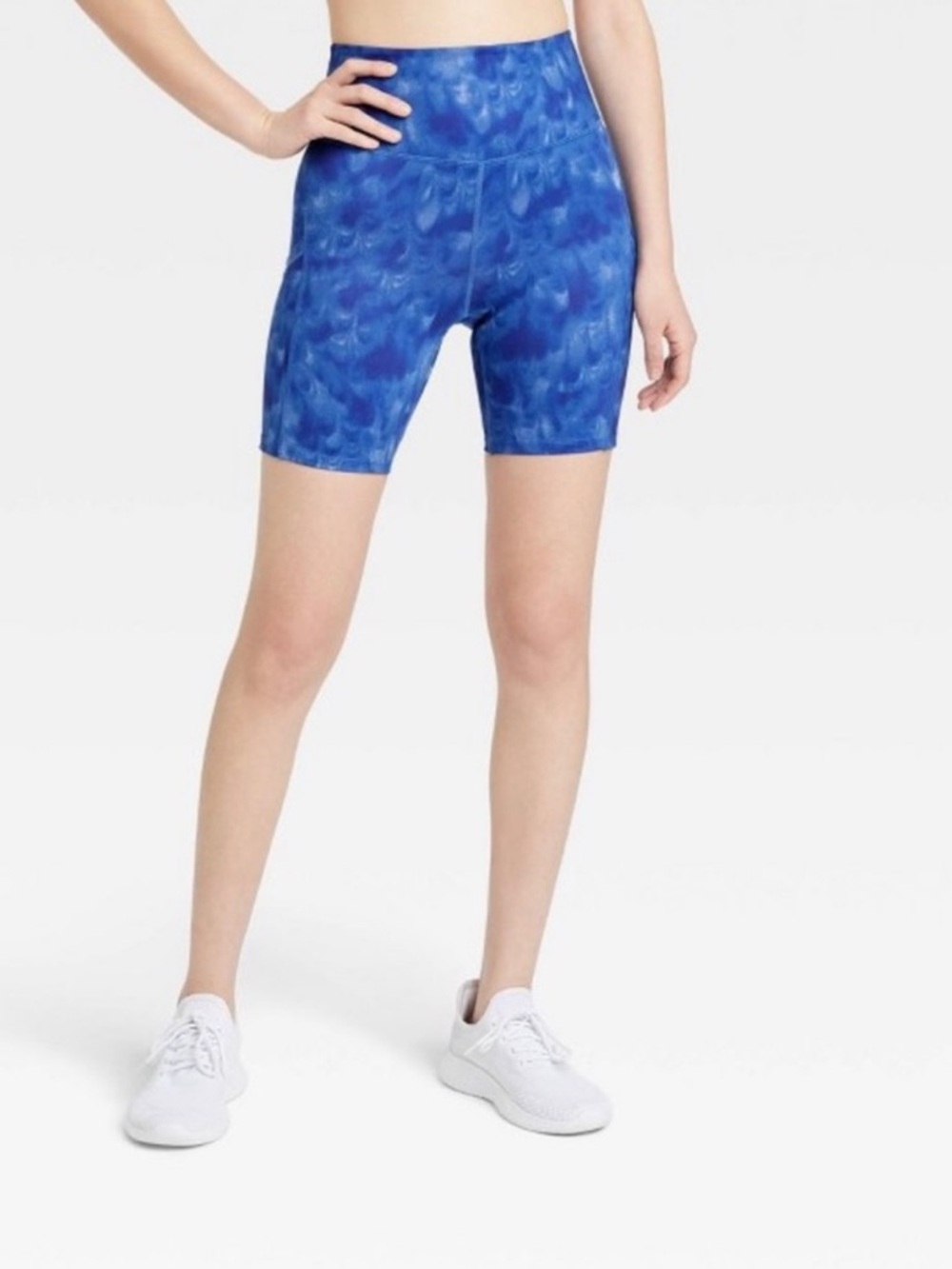 All In Motion Blue Tie Dye Bike Shorts